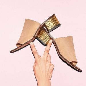 Like new Chloe beige suede mules